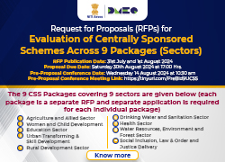 DMEO-NITI Aayog has invited open competitive bids for the evaluation of 9 Packages on the GeM Portal 